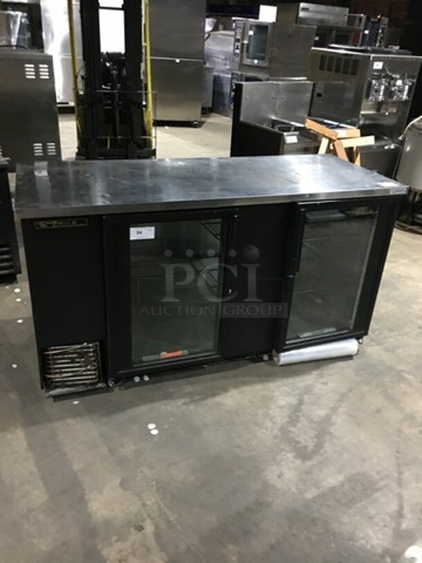 True 2 Door Refrigerated Bar Back Cooler Merchandiser! Model TBB3G Serial 6649368! 115V 1 Phase!