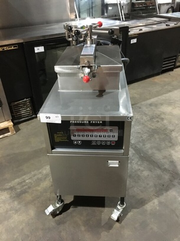 FAB! 2019 NEW NEVER USED! Shinehoequipment Electric Powered Pressure Fryer! Model P007! With Oil Filter System! On Casters! 