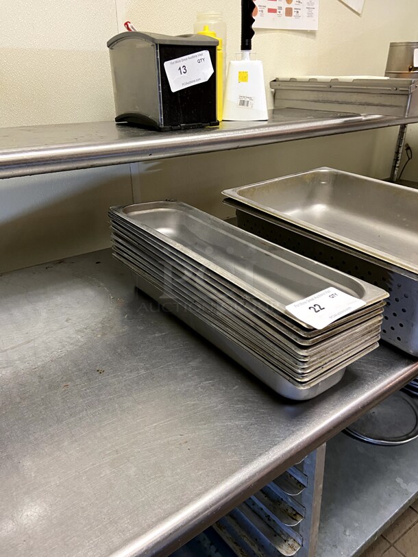 (9) 1/2 x Long  S/S Hotel Pans. All for one price!!