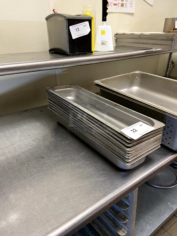 (9) 1/2 x Long  S/S Hotel Pans. All for one price!! - Image 1 of 1