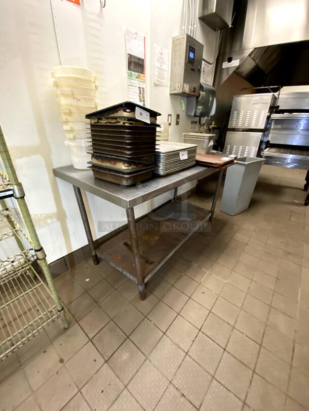 Stainless Steel Table. Galvanized legs and shelf. Fair condition. - Image 2 of 2