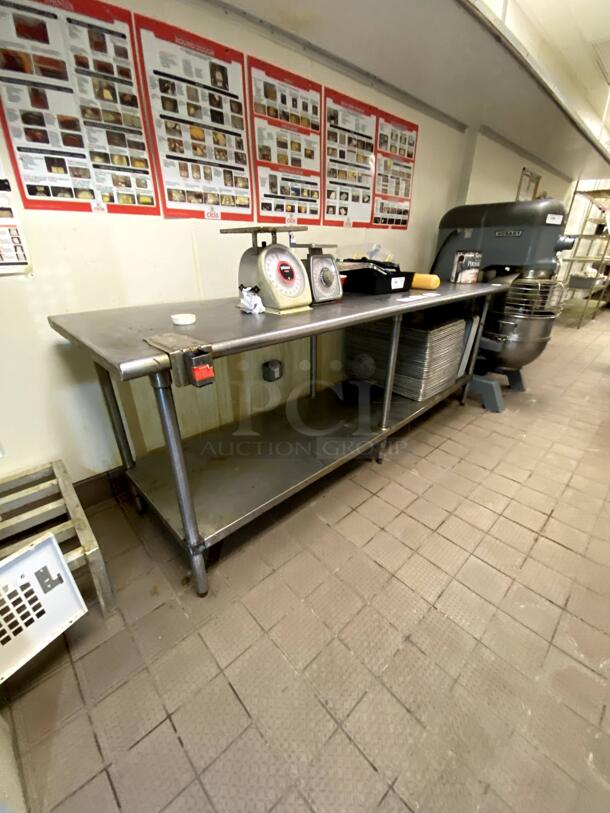 Stainless Steel Prep Table. 30" x 96". S/S legs and shelf. Solid condition. - Image 2 of 2