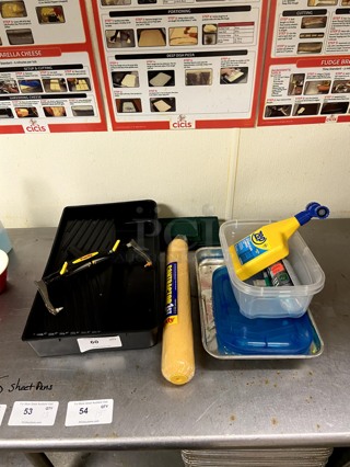 LARGE selection of painting supplies w/ some paint 