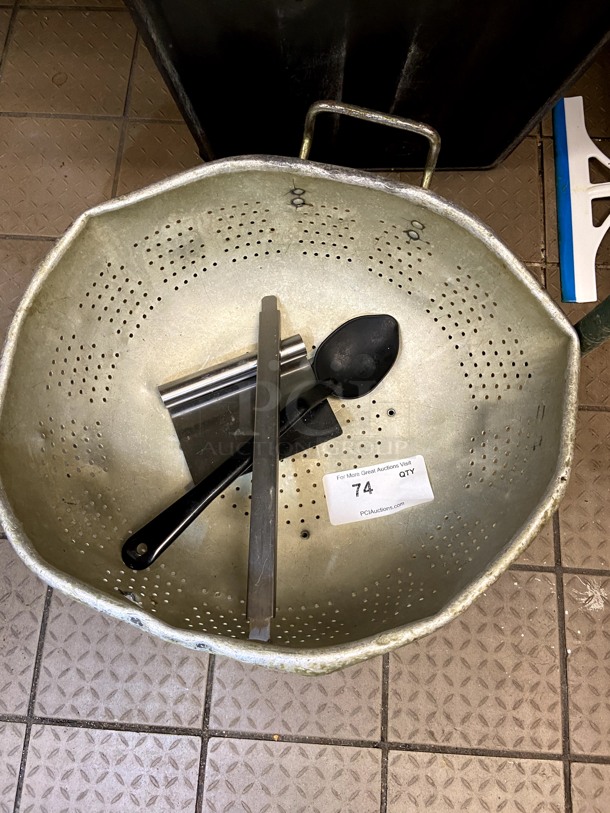 Lot of Utensils, Colander and 5 Gallon Buckets - Image 1 of 3