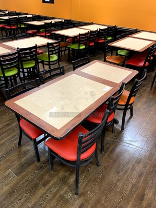 Lot of 2 Tables and 6 Chairs