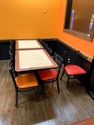 Lot of 2 Large Tables and 8 Chairs
