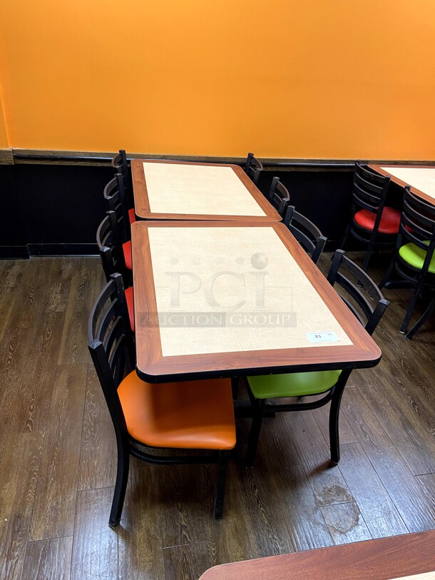 Lot of 2 Large Tables and 8 Chairs - Image 1 of 1