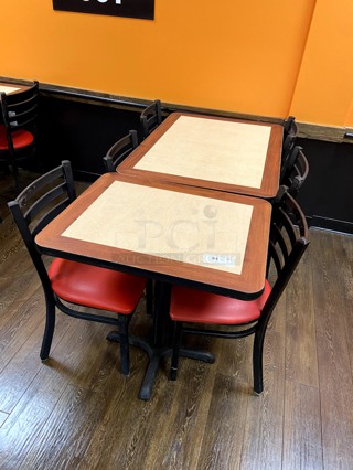 Lot of 2 Tables and 6 Chairs