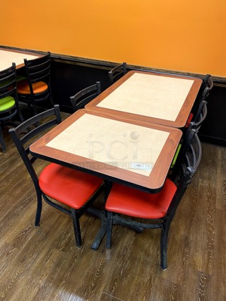Lot of 2 Tables and 6 Chairs
