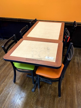 Lot of 2 Tables and 6 Chairs