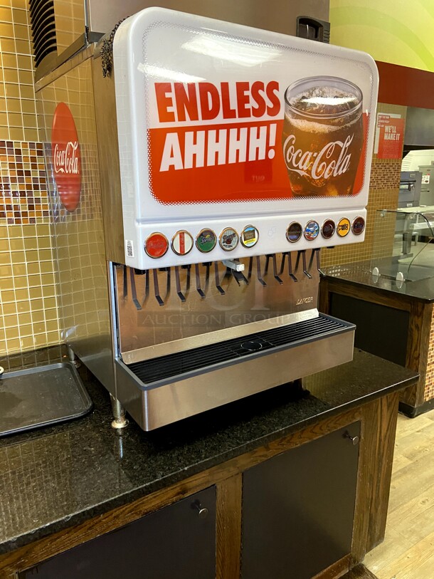 Lancer Soda Fountain.  Newer model. Very good condition. Unit has been disconnected by CocaCola company. (Dispenser only. NOT the ice maker.) - Image 2 of 4