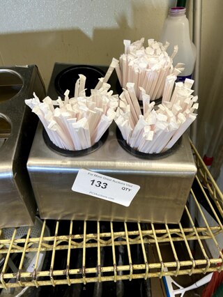 S/S Cutlery Holder w/ Straws