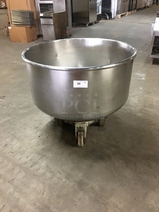All Stainless Steel Spiral Mixer Bowl! On Casters!