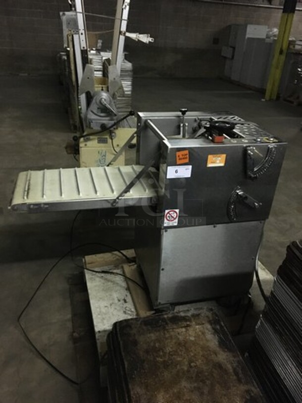 Teknoservice Commercial Floor Style Portion Dough Sheeter Machine! With Foot Pedals! Model 00041AVV! 220V! Not Tested!