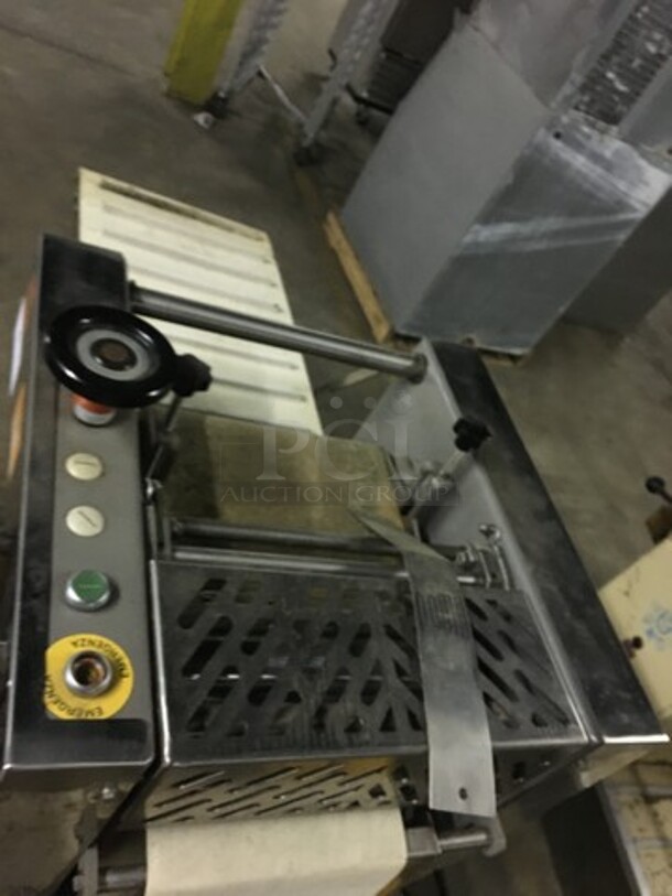 Teknoservice Commercial Floor Style Portion Dough Sheeter Machine! With Foot Pedals! Model 00041AVV! 220V! Not Tested! - Image 5 of 12