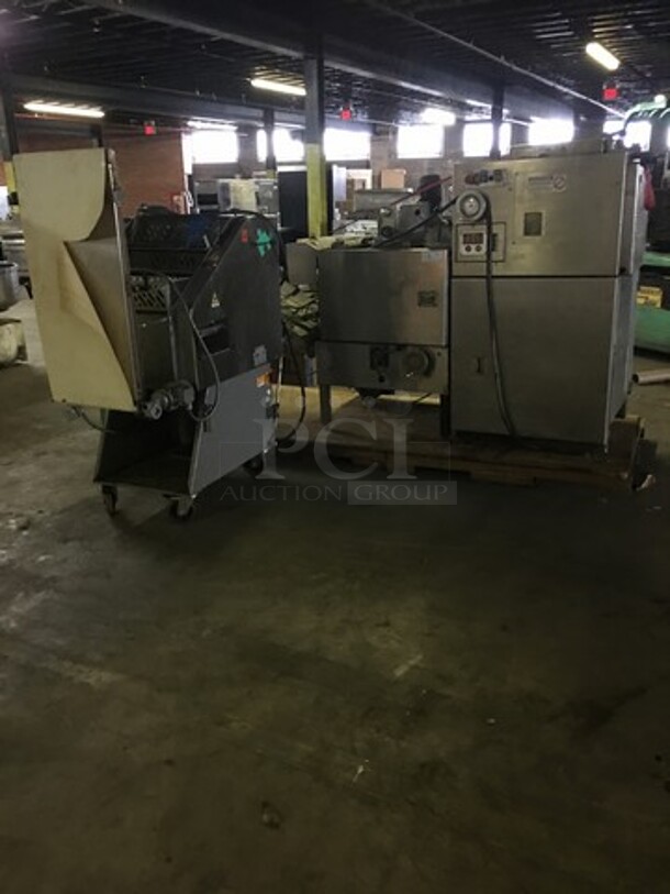 Alba & Teknoservice Floor Style Croissant Machine! Production Rate Of Up To 12,000 Croissant Per Hour! Model 003941TAG Serial 1104087001! 220V! Not Tested!
