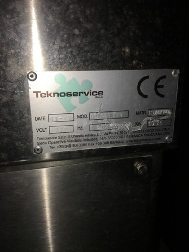 Teknoservice Commercial Floor Style Portion Dough Sheeter Machine! With Foot Pedals! Model 00041AVV! 220V! Not Tested! - Image 11 of 12