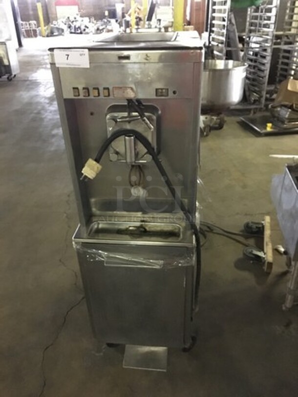Great! Taylor Commercial Single Flavor Soft Serve Ice Cream Machine! All Stainless Steel! Model 45233 Serial H4089477! 208/230V 3Phase! On Casters! Not Tested!