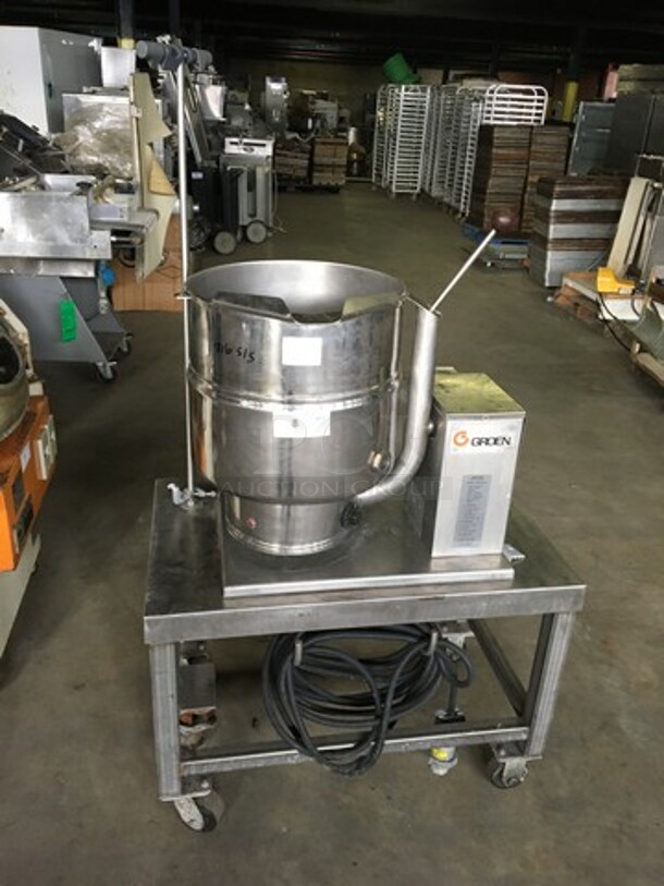 Groen Commercial Electric Powered Tilting Kettle! All Stainless Steel! Model TDB/7-40 Serial 56389! 480V 1Phase!