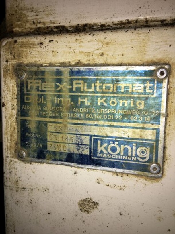 Konig Commercial Floor Style Heavy Duty Dough Divider/Rounder! Model T5S! Not Tested! - Image 9 of 10