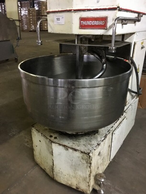 Thunderbird Commercial Heavy Duty Spiral Mixer! With 175 LB Dough Capacity! With Stainless Steel Bowl! Model ASP80 Serial 97443N! 220V 3 Phase! Not Tested! - Image 6 of 9