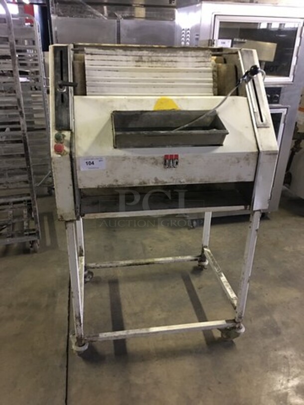 JAC Electric Powered Floor Style Baguette Molder/Former Machine! Model FACM1 Serial 040609! 208/240V 3Phase! On Commercial Casters! Not Tested!