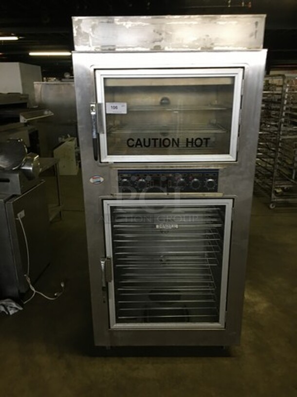 Nuvu Subway Edition Double Deck Convection Oven/Proofer Combo! With View Through Doors! All Stainless Steel! Model SUB123 Serial 003499510704! 208V 3+N Phase! On Commercial Casters!