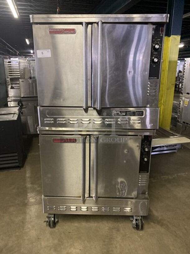 Blodgett Commercial Natural Gas Powered Double Deck Convection Oven! Zephaire Series! All Stainless Steel! On Casters! 2 X Your Bid! Makes One Unit!