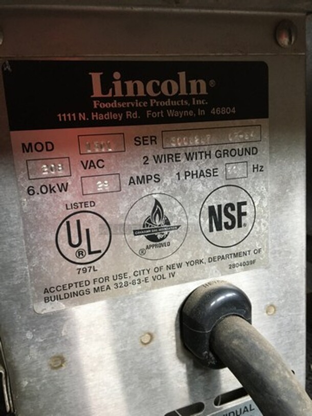 Lincoln Commercial Countertop Electric Powered Conveyor Pizza Oven! All Stainless Steel! Model 1301 Serial 30062870784! 208V 1Phase! On Legs! - Image 8 of 9