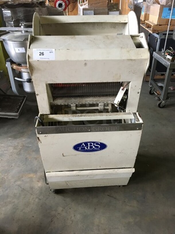 ABS Commercial Floor Style Bread Loaf Slicer! On Casters! - Image 1 of 9