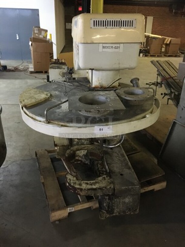Diosna Commercial Floor Style Heavy Duty Spiral Mixer! With Stainless Steel Bowl On Casters! Model SP240AF Serial 98924396! 480V! Not Tested! - Image 2 of 11