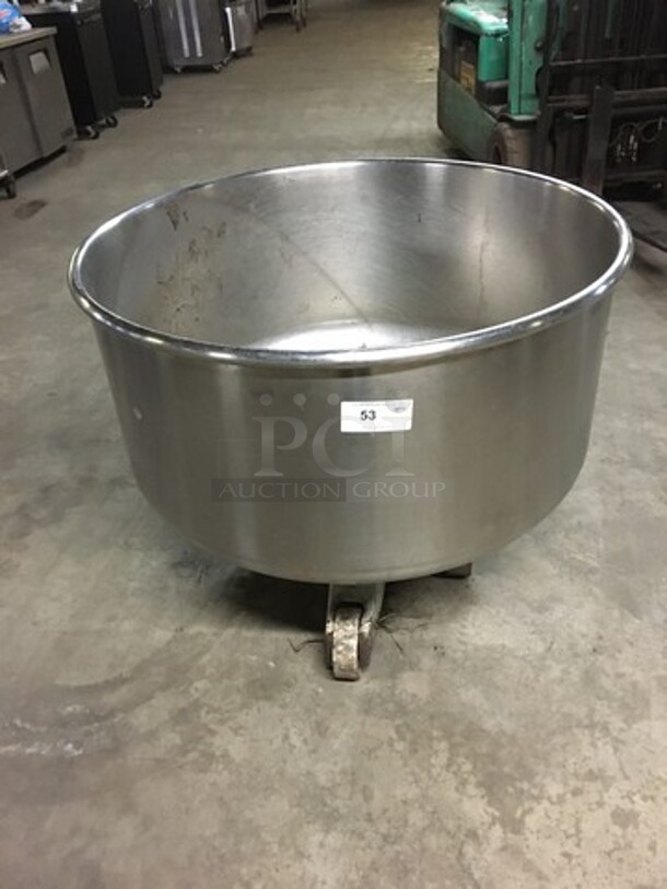 All Stainless Steel Spiral Mixer Bowl! On Casters!