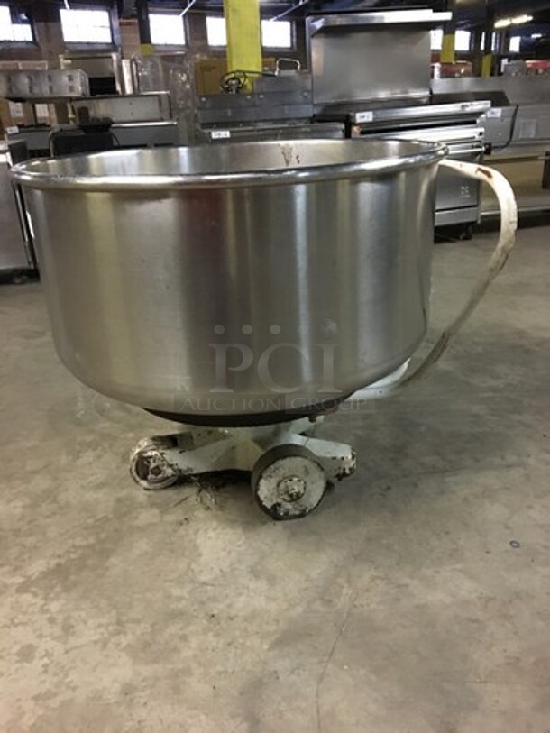 All Stainless Steel Spiral Mixer Bowl! On Casters! - Image 2 of 6