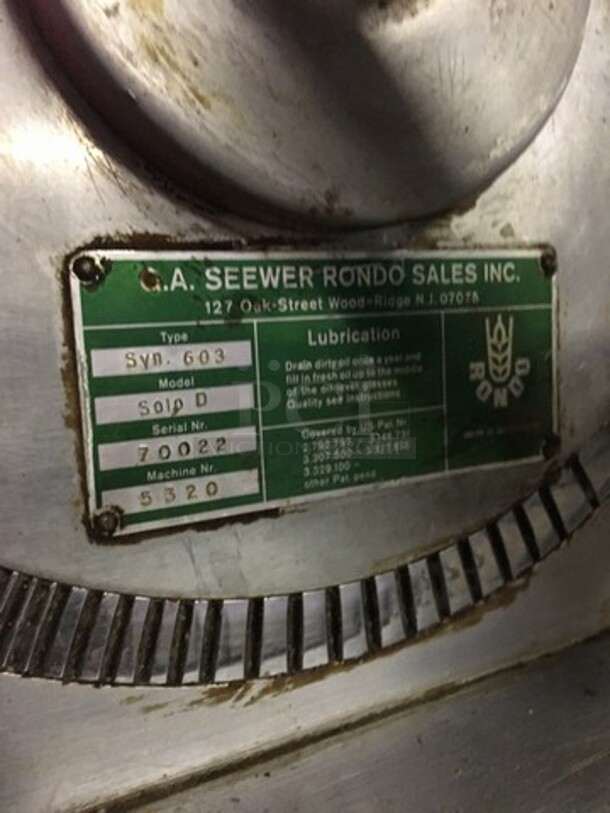 Rondo Heavy Duty Commercial Floor Style Reversible Dough Sheeter! Model SOLO D Serial 70022! On Casters!  - Image 8 of 9