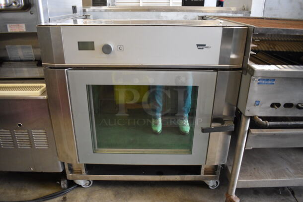 FAB! Wiesheu Model 101172 804-EM Commercial Stainless Steel Electric Convection Oven on Commercial Casters. 208 Volts. 37x34x40