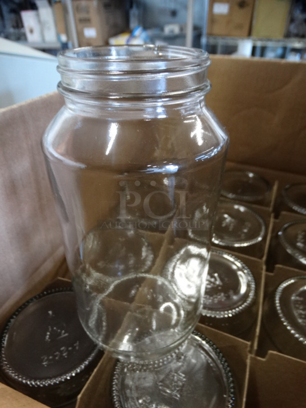 12 BRAND NEW IN BOX! Glass 24 oz Jars. 3.5x3.5x6.5. 12 Times Your Bid! - Image 2 of 6