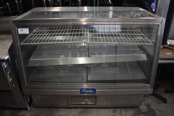 WOW! Leader Stainless Steel Commercial Floor Style Deli Display Case Merchandiser w/ Poly Coated Racks. 115 Volts, 1 Phase. 57x34x48.5. Tested and Working! - Image 1 of 9