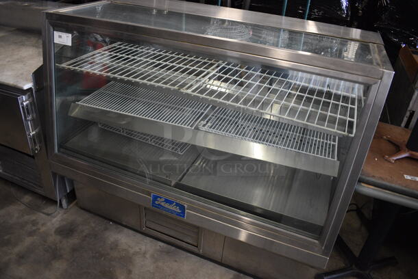 WOW! Leader Stainless Steel Commercial Floor Style Deli Display Case Merchandiser w/ Poly Coated Racks. 115 Volts, 1 Phase. 57x34x48.5. Tested and Working! - Image 6 of 9
