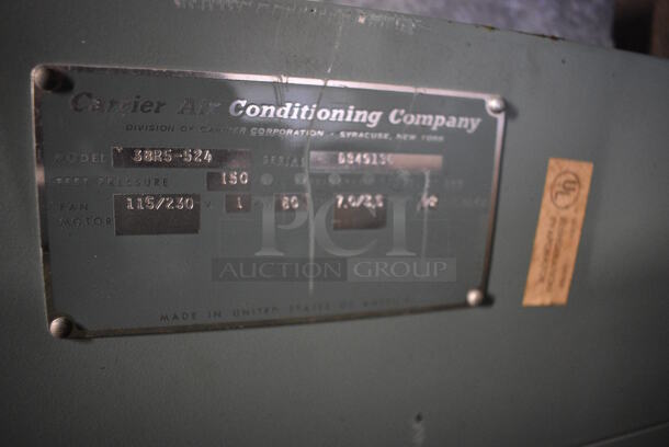 Carrier Model 38R5-524 Metal Commercial Condenser. 115/230 Volts, 1 Phase. 40x26x22 - Image 6 of 6