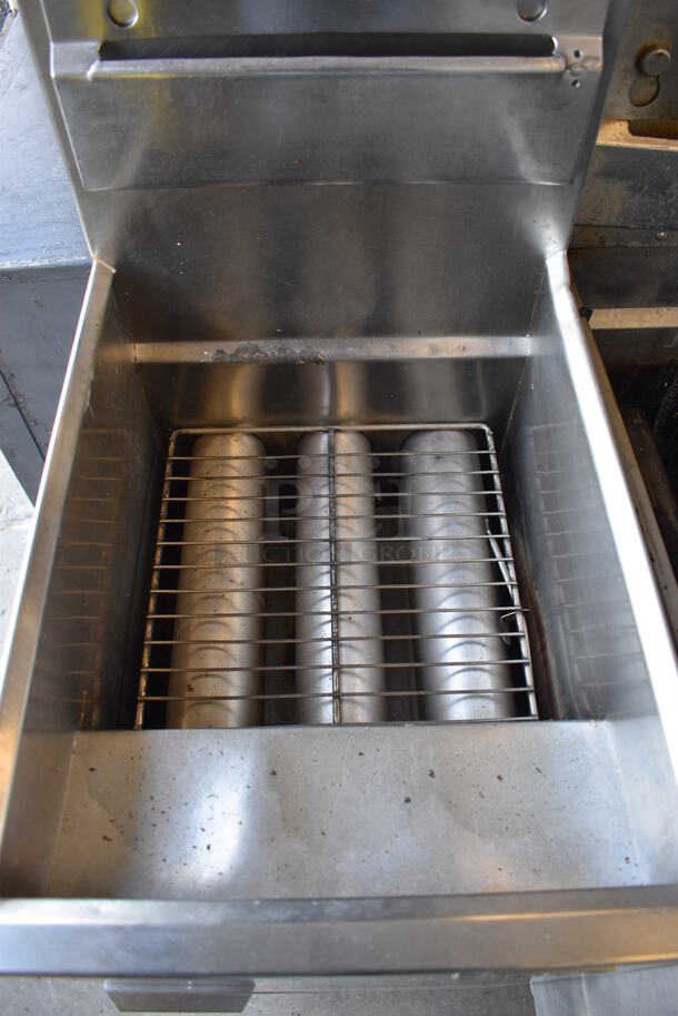 NICE! MKE Model FG-115 Stainless Steel Commercial Floor Style Natural Gas Powered Deep Fat Fryer. 16x27x48 - Image 3 of 6