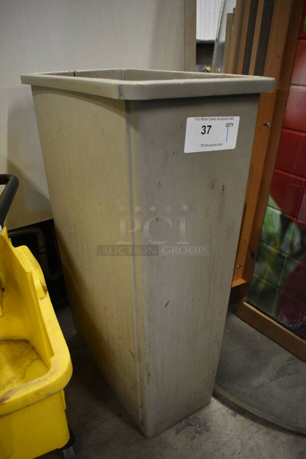 Gray Poly Slim Jim Trash Can. 11x20x30 - Image 2 of 3