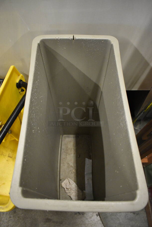 Gray Poly Slim Jim Trash Can. 11x20x30 - Image 3 of 3