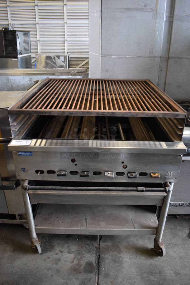 WOW! Jade Range Stainless Steel Commercial Countertop Gas Powered Charbroiler Grill w/ Stainless Steel Commercial Equipment Stand on Commercial Casters. 36x42x40.5 - Image 2 of 8
