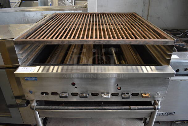 WOW! Jade Range Stainless Steel Commercial Countertop Gas Powered Charbroiler Grill w/ Stainless Steel Commercial Equipment Stand on Commercial Casters. 36x42x40.5 - Image 3 of 8