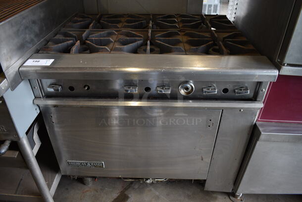 WOW! American Range Stainless Steel Commercial Gas Powered 6 Burner Range w/ Lower Oven. 36x32x35
