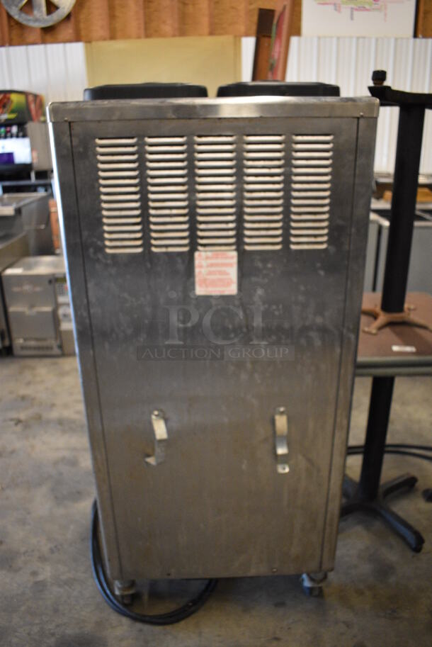 FANTASTIC! 2008 Taylor Model 342D-27 Stainless Steel Commercial Floor Style Air Cooled 2 Flavor Frozen Beverage Machine w/ Drink Mixing Attachment on Commercial Casters. 208-230 Volts, 1 Phase. 26x33x61 - Image 11 of 11