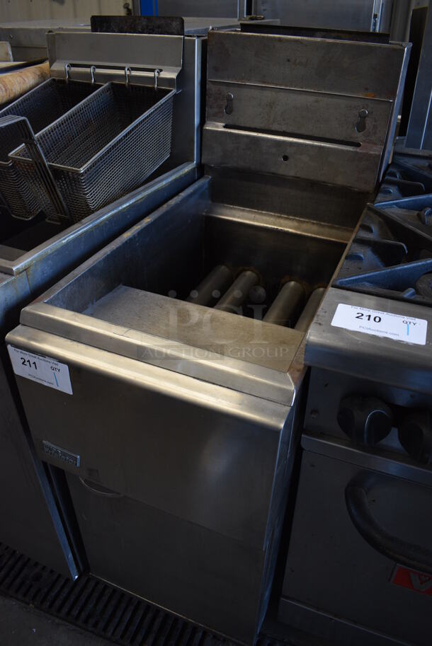 GREAT! Pitco Frialator Stainless Steel Commercial Floor Style Gas Powered Deep Fat Fryer. 15.5x32x47 - Image 2 of 6