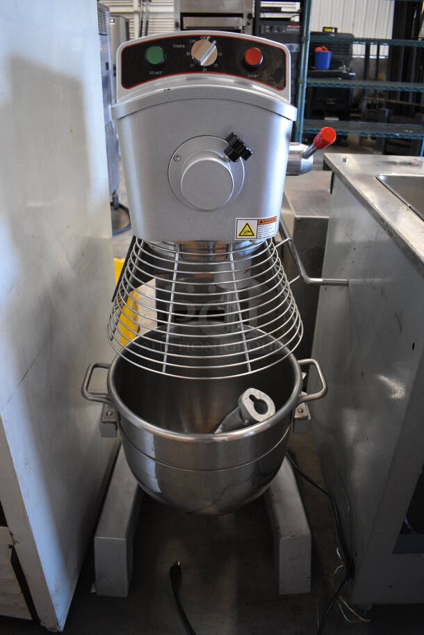 FANTASTIC! 2020 PrepPal Model PPM-30 Metal Commercial Floor Style 30 Quart Planetary Mixer w/ Stainless Steel Bowl, Bowl Guard and Whisk Attachment. 110 Volts, 1 Phase. 22x24x49. Tested and Working! - Image 2 of 7