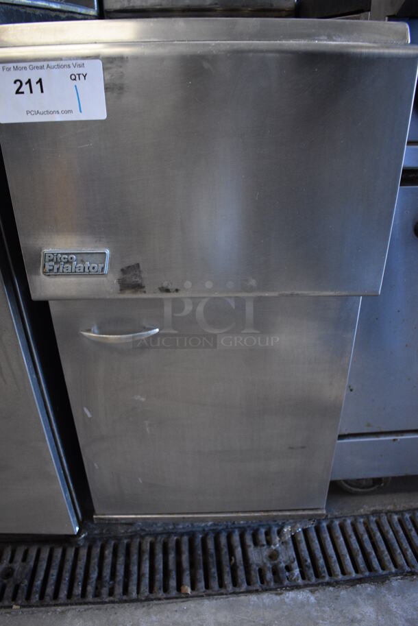 GREAT! Pitco Frialator Stainless Steel Commercial Floor Style Gas Powered Deep Fat Fryer. 15.5x32x47 - Image 4 of 6