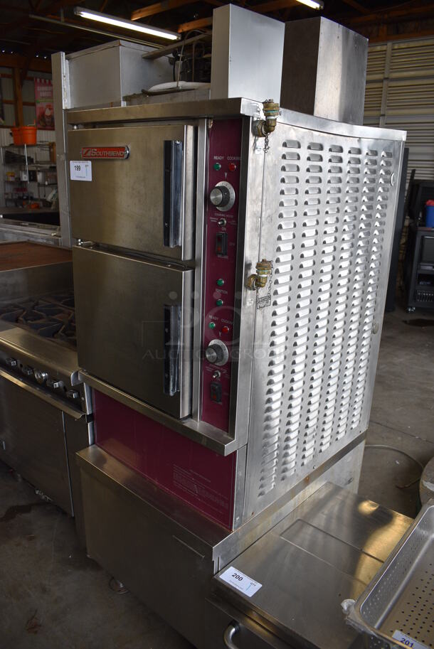 AWESOME! Southbend Model SX-34GCR Stainless Steel Commercial 2 Compartment Natural Gas Powered Steam Cabinet. 84,000 BTU. 24x34x64 - Image 3 of 9